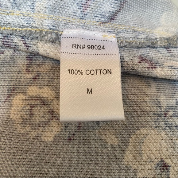 Love the Label Blue Floral Western Button Down Shirt Size Medium - Picture 7 of 8